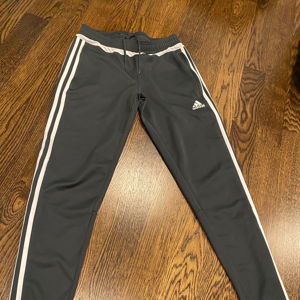 Gray adidas track pants